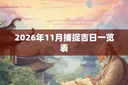 2026年11月捕捉吉日一览表