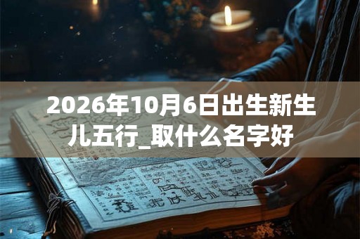2026年10月6日出生新生儿五行_取什么名字好