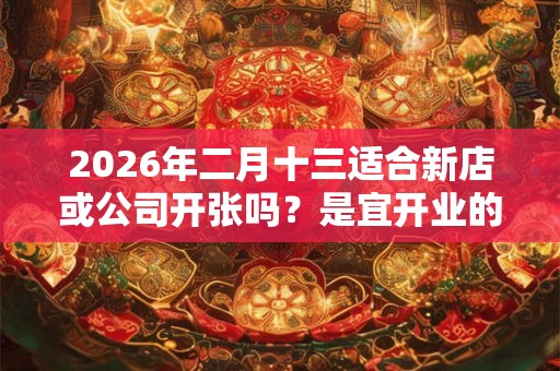 2026年二月十三适合新店或公司开张吗？是宜开业的好日子吗？