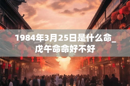 1984年3月25日是什么命_戊午命命好不好