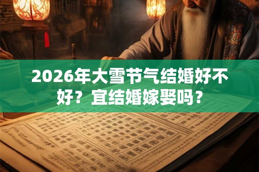 2026年大雪节气结婚好不好?宜结婚嫁娶吗? 2026年大雪节气结婚好不好?宜结婚嫁娶吗?