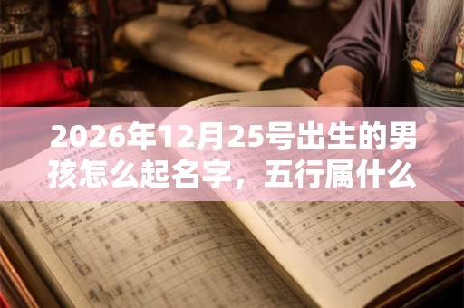 2026年12月25号出生的男孩怎么起名字，五行属什么