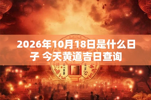 2026年10月18日是什么日子 今天黄道吉日查询