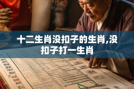十二生肖没扣子的生肖,没扣子打一生肖