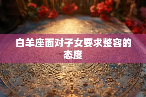 白羊座面对子女要求整容的态度