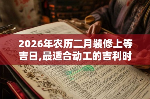 2026年农历二月装修上等吉日,最适合动工的吉利时辰查询