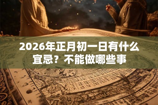 2026年正月初一日有什么宜忌？不能做哪些事
