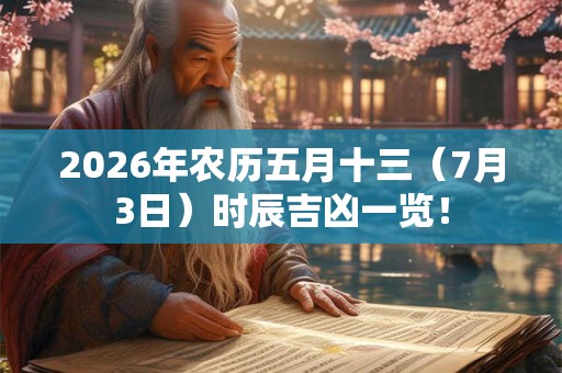 2026年农历五月十三（7月3日）时辰吉凶一览！