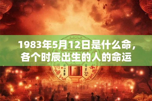 1983年5月12日是什么命，各个时辰出生的人的命运