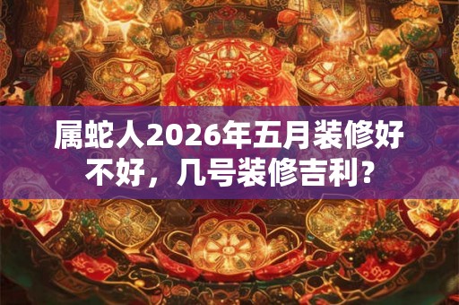 属蛇人2026年五月装修好不好，几号装修吉利？