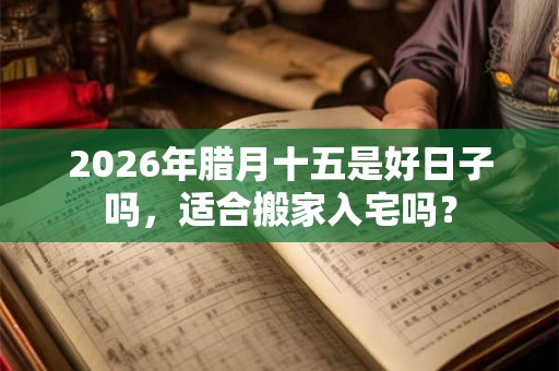 2026年腊月十五是好日子吗，适合搬家入宅吗？