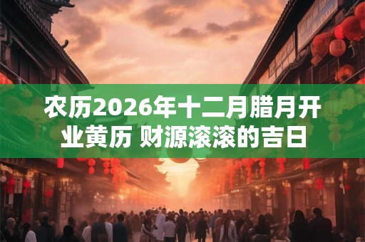 农历2026年十二月腊月开业黄历 财源滚滚的吉日 农历2026年十二月腊月开业黄历 财源滚滚的吉日