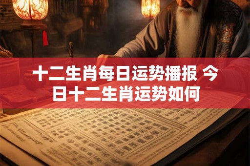 十二生肖每日运势播报 今日十二生肖运势如何