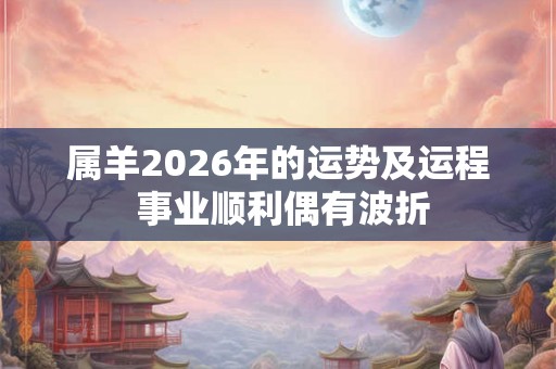 属羊2026年的运势及运程 事业顺利偶有波折