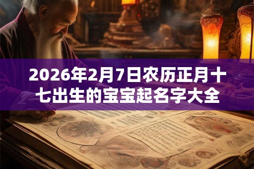 2026年2月7日农历正月十七出生的宝宝起名字大全