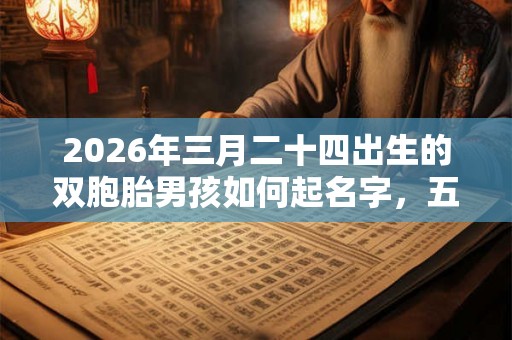 2026年三月二十四出生的双胞胎男孩如何起名字，五行属什么