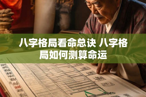 八字格局看命总诀 八字格局如何测算命运