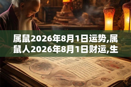 属鼠2026年8月1日运势,属鼠人2026年8月1日财运,生肖鼠2026年8月1日运势