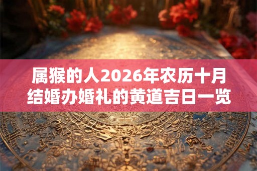 属猴的人2026年农历十月结婚办婚礼的黄道吉日一览表！