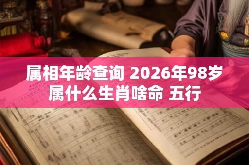 属相年龄查询 2026年98岁属什么生肖啥命 五行