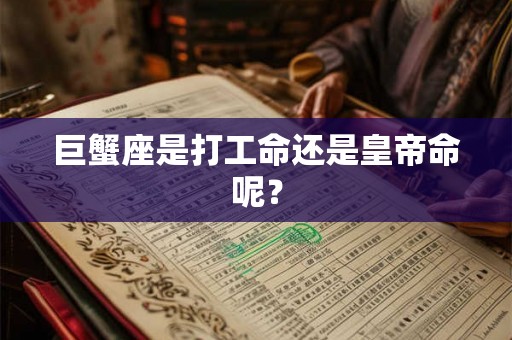 巨蟹座是打工命还是皇帝命呢？