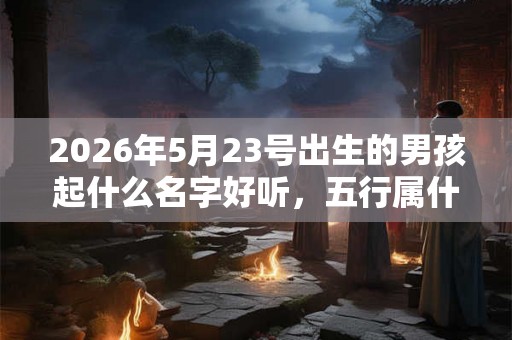 2026年5月23号出生的男孩起什么名字好听，五行属什么