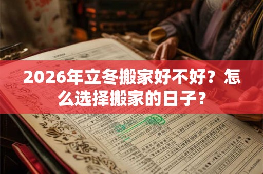 2026年立冬搬家好不好?怎么选择搬家的日子? 2026年立冬搬家好不好?怎么选择搬家的日子?