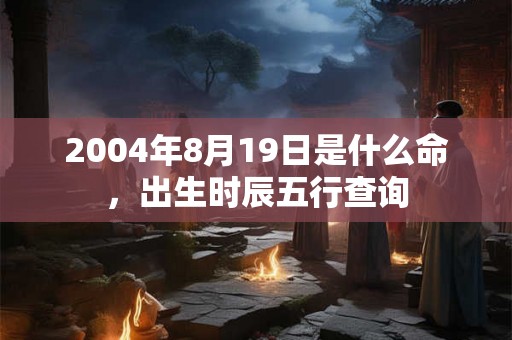 2004年8月19日是什么命，出生时辰五行查询