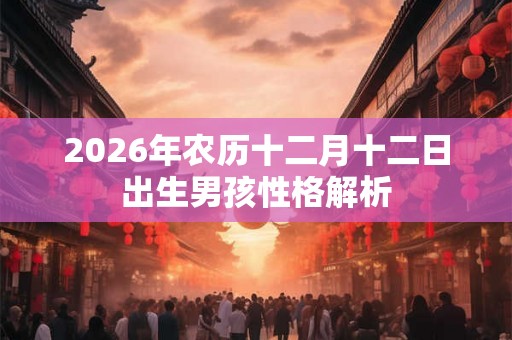 2026年农历十二月十二日出生男孩性格解析 2026年农历十二月十二日出生男孩性格解析