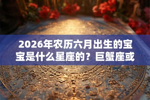 2026年农历六月出生的宝宝是什么星座的？巨蟹座或狮子座