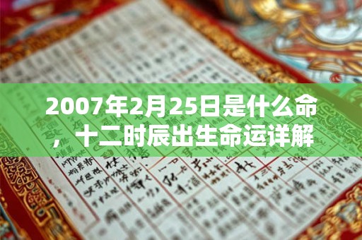 2007年2月25日是什么命，十二时辰出生命运详解