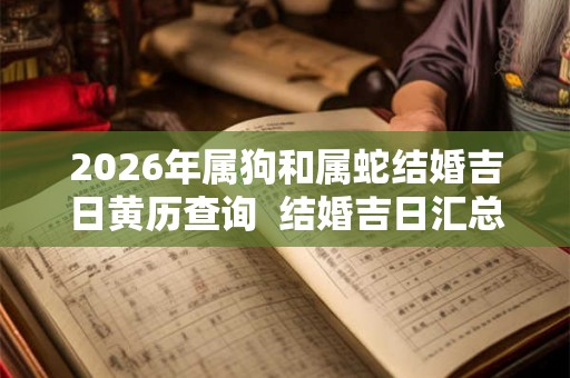 2026年属狗和属蛇结婚吉日黄历查询  结婚吉日汇总