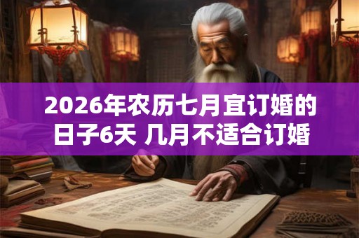 2026年农历七月宜订婚的日子6天 几月不适合订婚