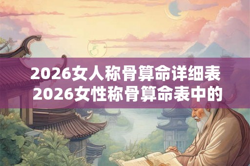 2026女人称骨算命详细表 2026女性称骨算命表中的详细解读能否帮助女性了解自身性格特点和未来发展方向 2026女人称骨算命详细表 2026女性称骨算命表中的详细解读能否帮助女性了解自身性格特点和未来发展方向