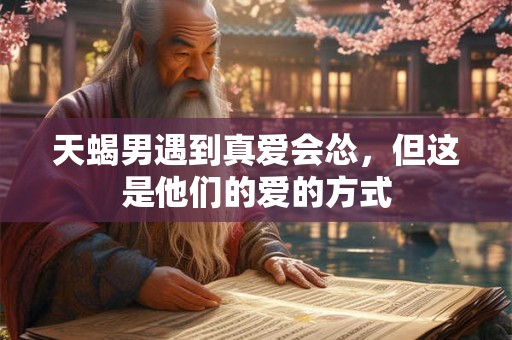 天蝎男遇到真爱会怂，但这是他们的爱的方式