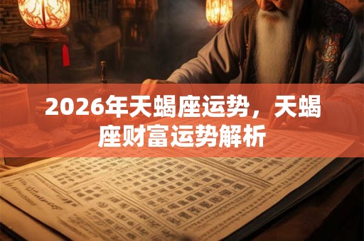 2026年天蝎座运势，天蝎座财富运势解析