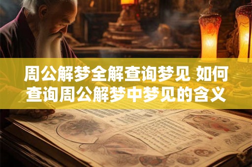 周公解梦全解查询梦见 如何查询周公解梦中梦见的含义 周公解梦全解查询梦见 如何查询周公解梦中梦见的含义