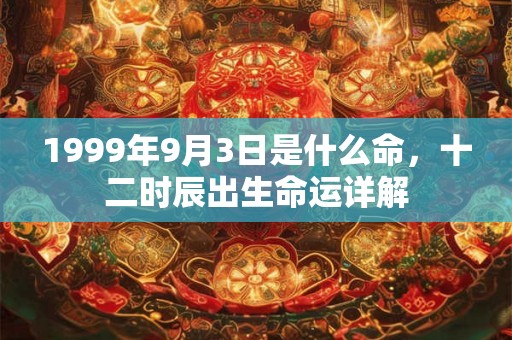 1999年9月3日是什么命,十二时辰出生命运详解 1999年9月3日是什么命,十二时辰出生命运详解