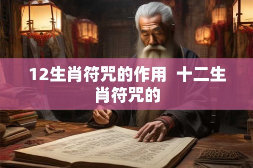 12生肖符咒的作用  十二生肖符咒的