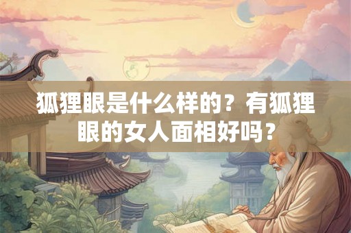 狐狸眼是什么样的？有狐狸眼的女人面相好吗？
