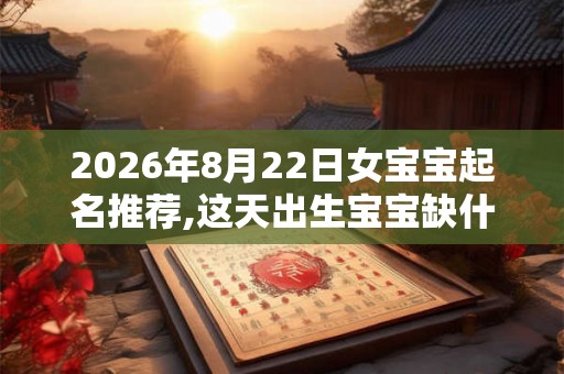 2026年8月22日女宝宝起名推荐,这天出生宝宝缺什么五行？