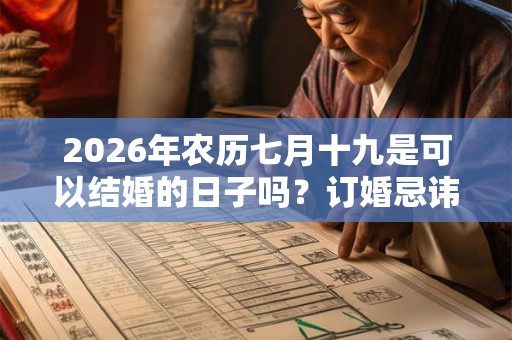 2026年农历七月十九是可以结婚的日子吗？订婚忌讳什么月份