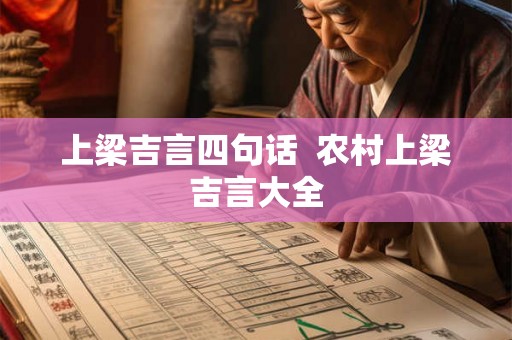 上梁吉言四句话  农村上梁吉言大全