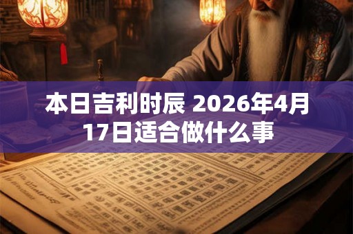 本日吉利时辰 2026年4月17日适合做什么事