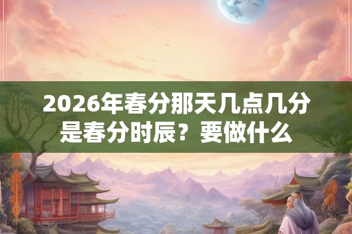 2026年春分那天几点几分是春分时辰?要做什么 2026年春分那天几点几分是春分时辰?要做什么