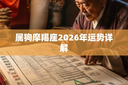 属狗摩羯座2026年运势详解