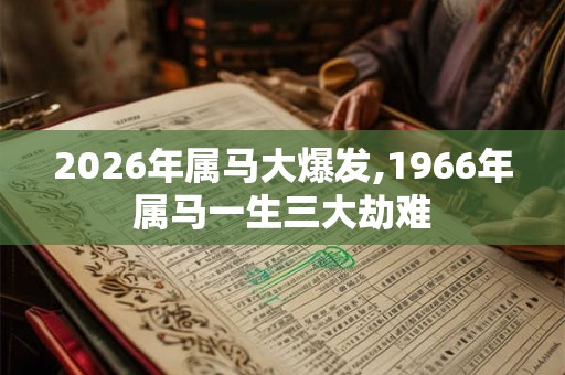 2026年属马大爆发,1966年属马一生三大劫难
