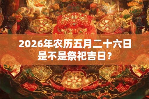 2026年农历五月二十六日是不是祭祀吉日？