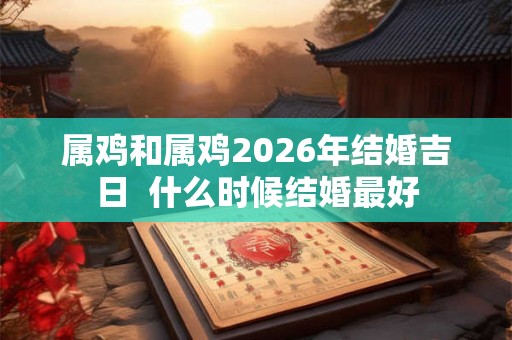 属鸡和属鸡2026年结婚吉日  什么时候结婚最好