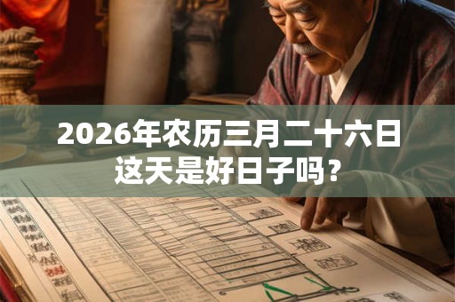 2026年农历三月二十六日这天是好日子吗? 2026年农历三月二十六日这天是好日子吗?